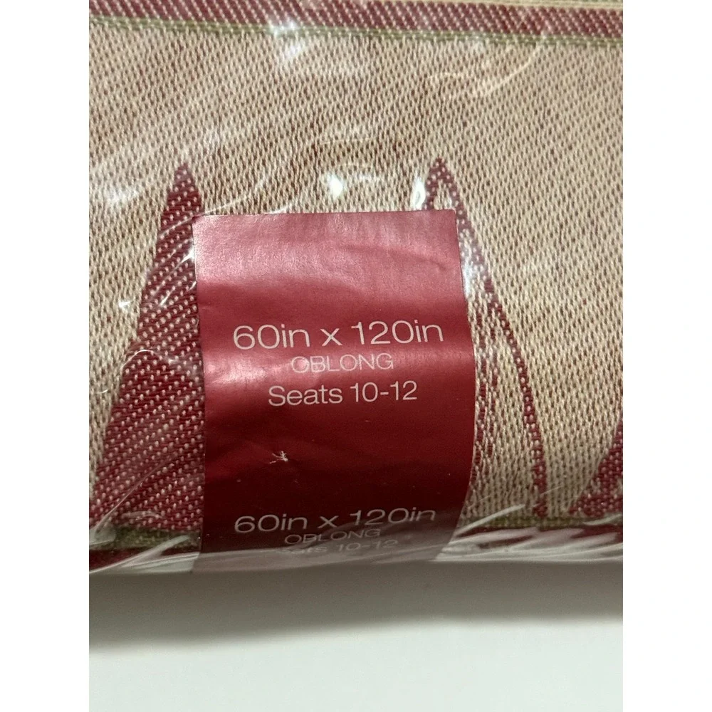 NWT Heartland Plaid Winter Home Tablecloth 60
